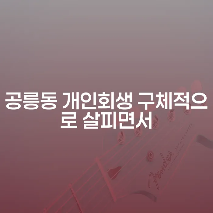 공릉동 개인회생 구체적으로 살피면서