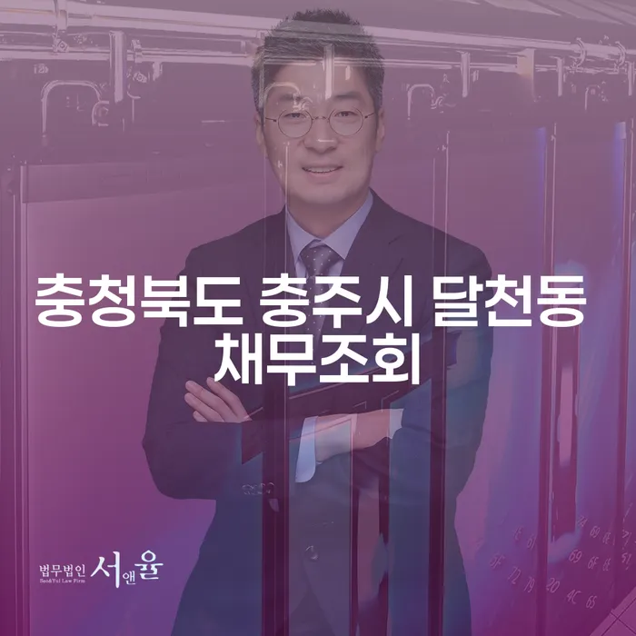 채무 문제로 고민 중이신가요? 충청북도 충주시 달천동에서 채무조회를 시작하세요!